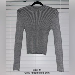 Grey ribbed shirt